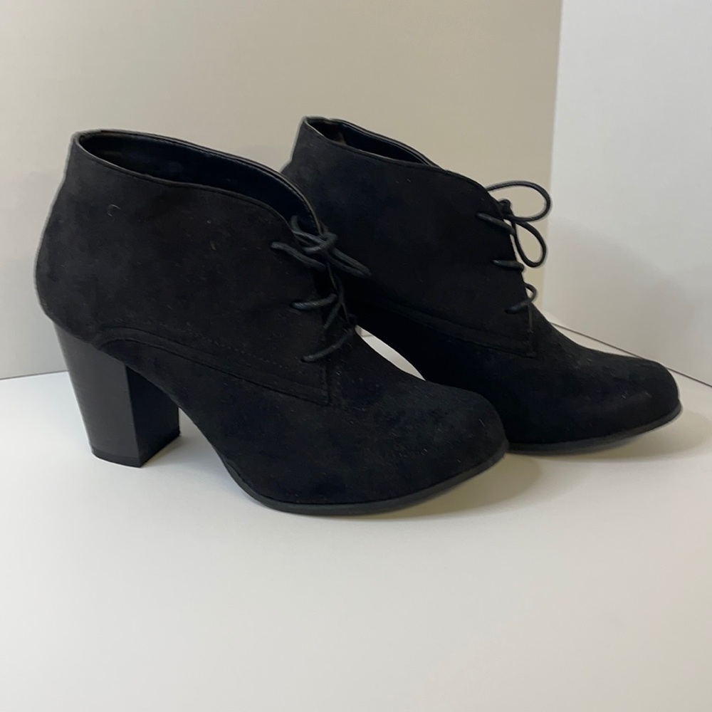 Black heeled booties